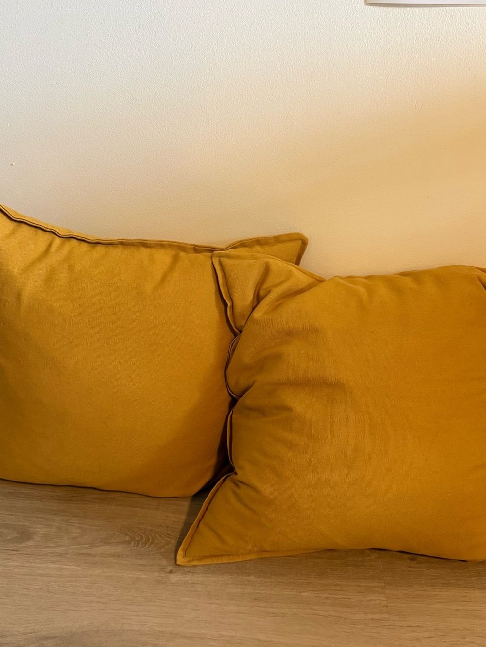 Throw Pillows,  2 mustard yellow